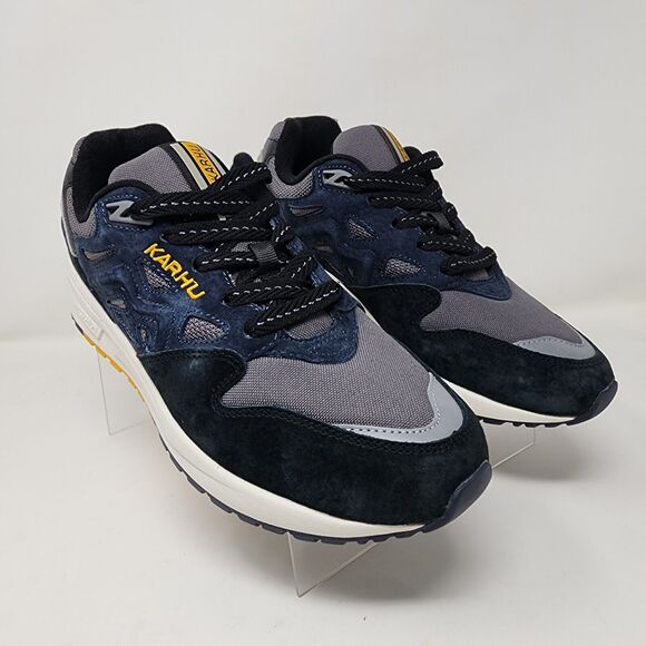 Karhu Running Shoes Mens 7.5 Blue Logo Lace Up Gym Active Cushioned Sneakers - Picture 1 of 8